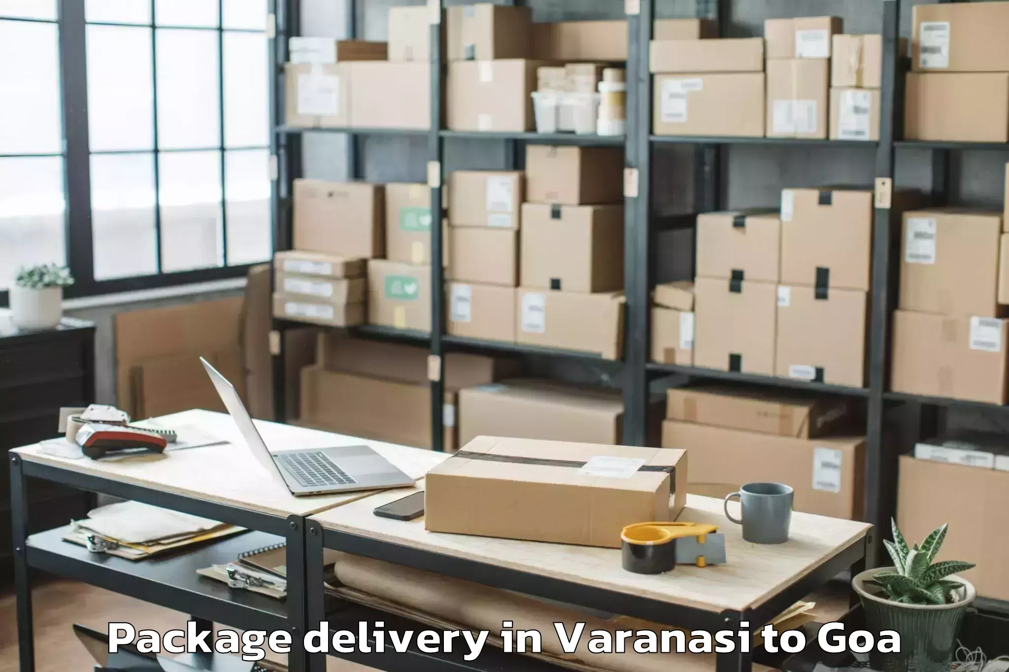 Book Varanasi to Aldona Package Delivery Online